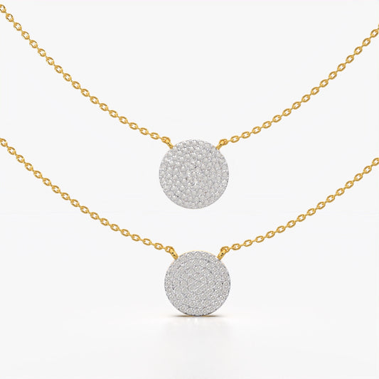 Layered Sparkle Disc Necklace