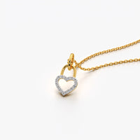 Heart Lock Pave Pendant Necklace