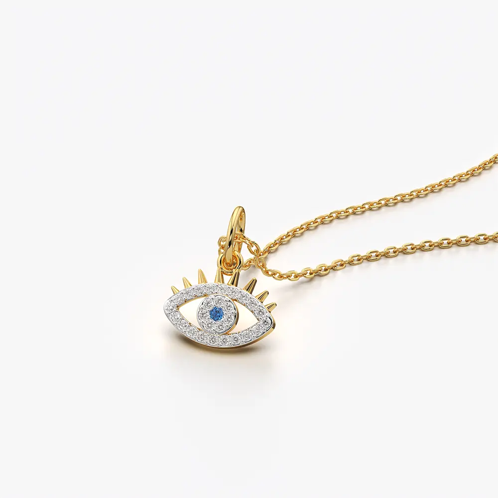 Open Cut Out Evil Eye Pendant Necklace