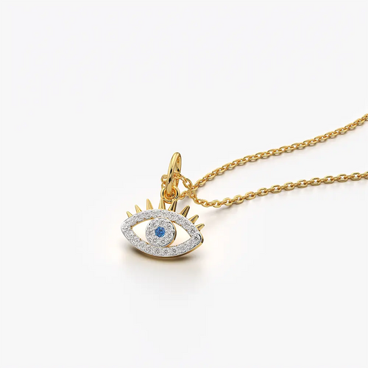 Open Cut Out Evil Eye Pendant Necklace