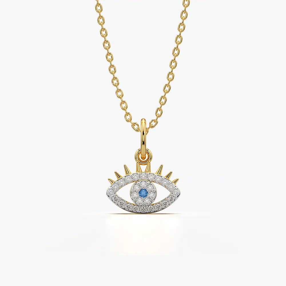 Open Cut Out Evil Eye Pendant Necklace