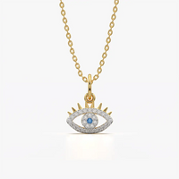 Open Cut Out Evil Eye Pendant Necklace