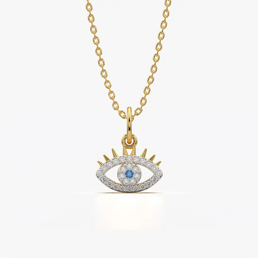 Open Cut Out Evil Eye Pendant Necklace