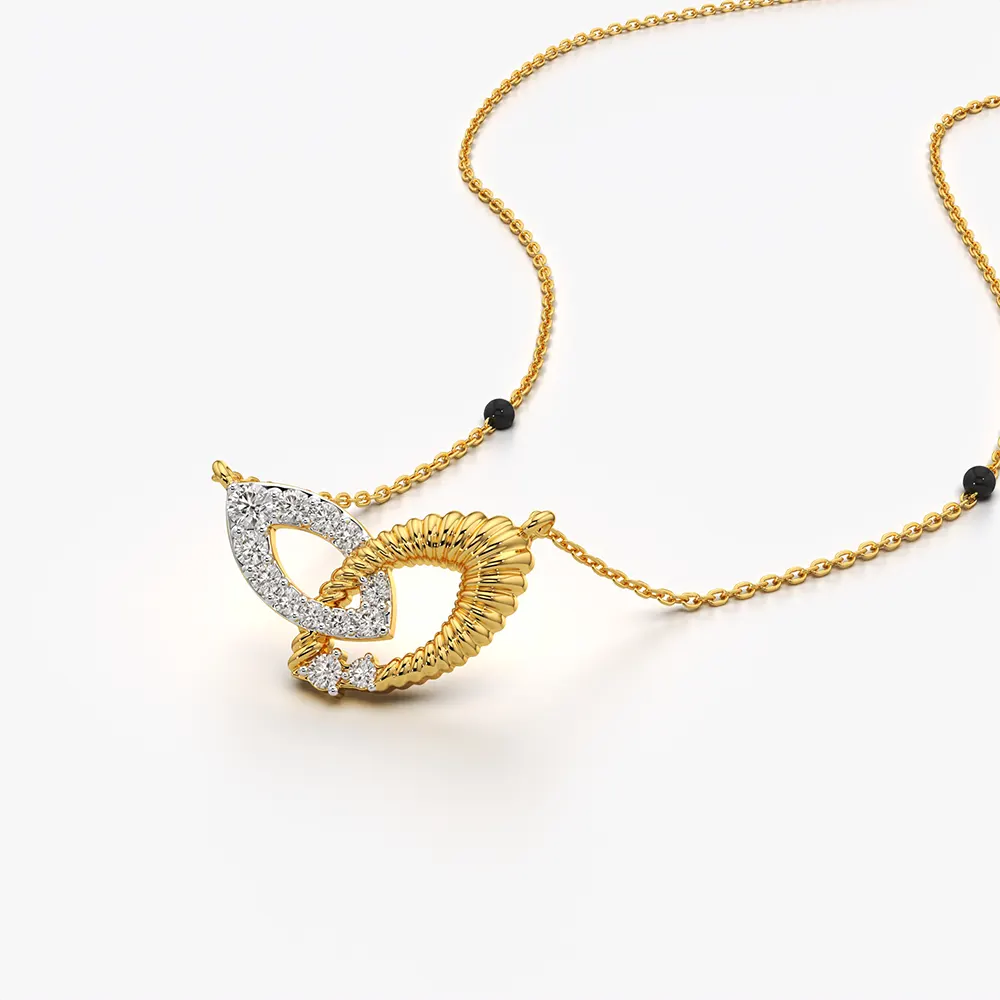 Interlinked Marquise Petal Duo Mangalsutra