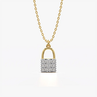 Pave Padlock Pendant Necklace