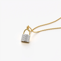 Pave Padlock Pendant Necklace