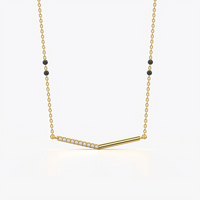 Half Pave Chevron Bar Mangalsutra