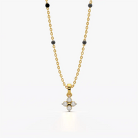 Tiny Four Petal Cluster Pendant Mangalsutra