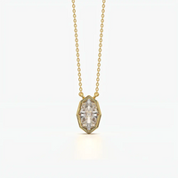 Hexagon Bezel Marquise Solitaire Necklace