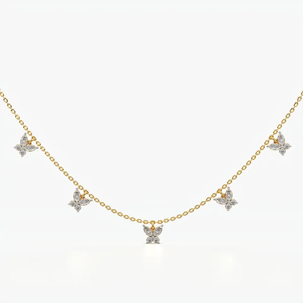 Butterfly Station Charm Necklace