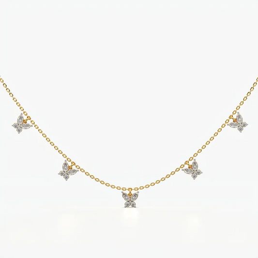 Butterfly Station Charm Necklace