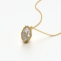 Hexagon Bezel Marquise Solitaire Necklace