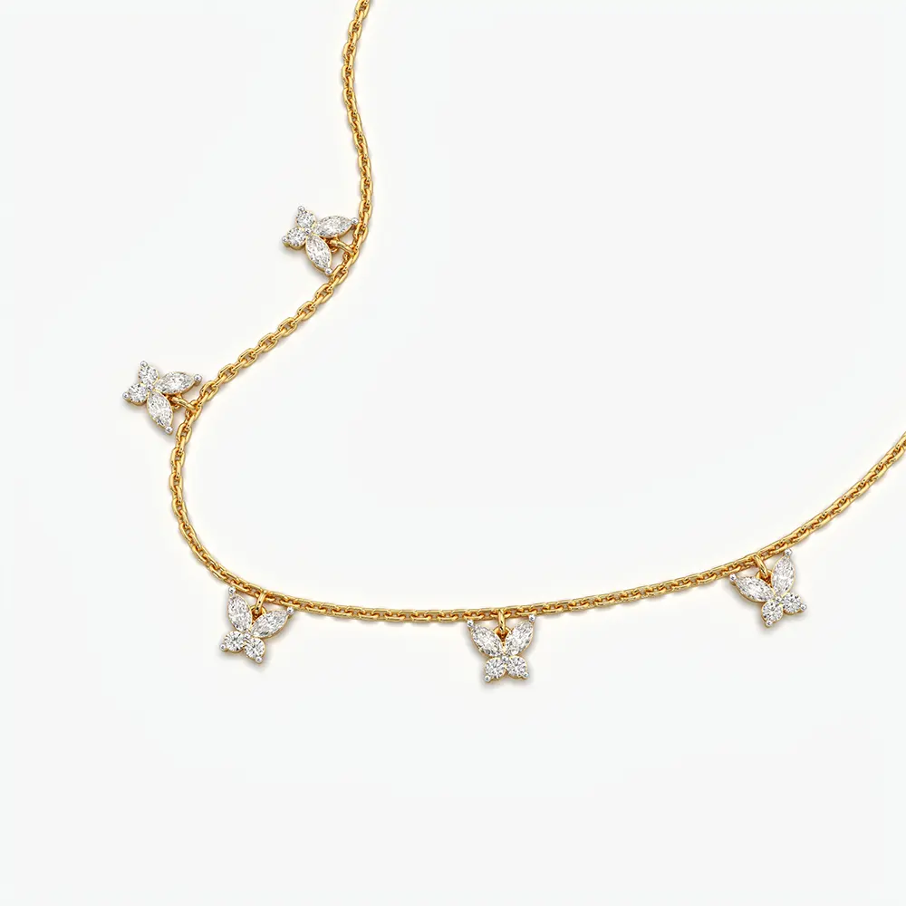 Butterfly Station Charm Necklace