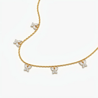 Butterfly Station Charm Necklace