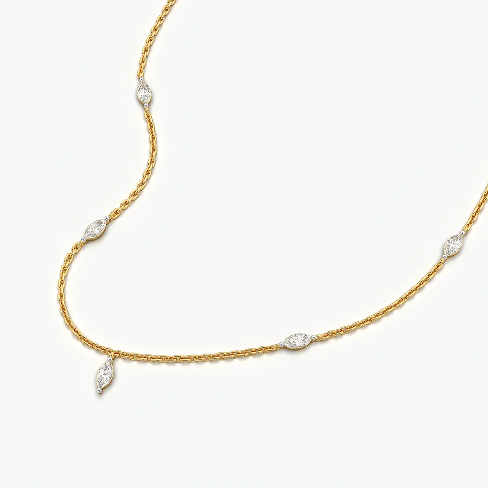 Marquise Cut Station Necklace