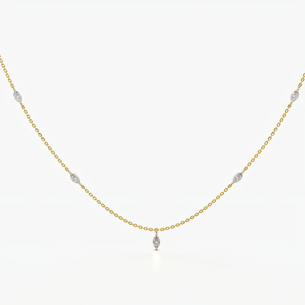 Marquise Cut Station Necklace