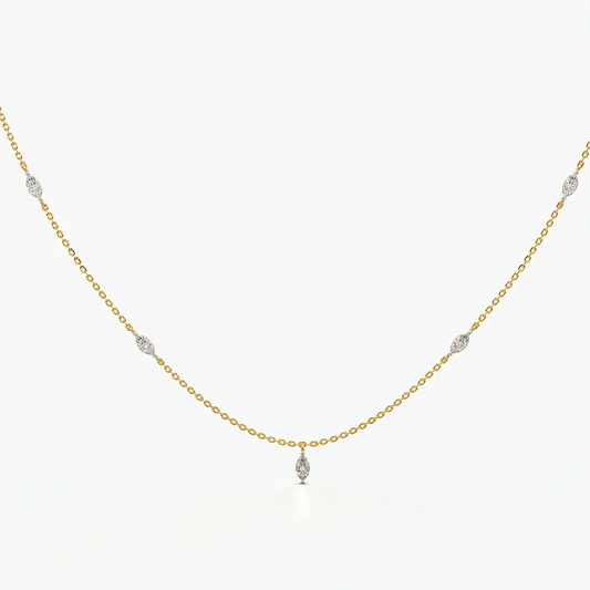 Marquise Cut Station Necklace