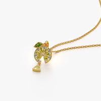Lemon Slice Citrus Charm Pendant Necklace