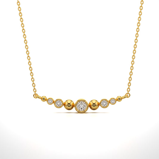 Curved Bezel Bar Necklace