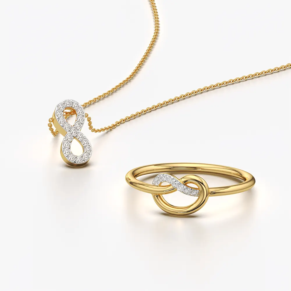 Infinity Knot Necklace and Ring Set