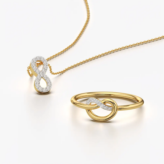 Infinity Knot Necklace and Ring Set