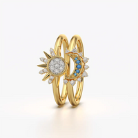 Celestial Sun and Moon Ring Set