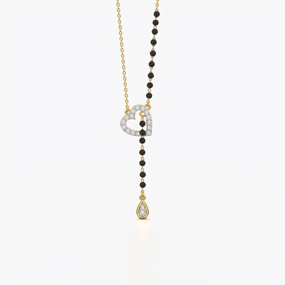 Heart Lariat Mangalsutra with Teardrop Charm