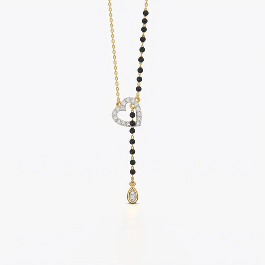 Heart Lariat Mangalsutra with Teardrop Charm