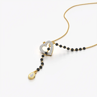 Heart Lariat Mangalsutra with Teardrop Charm