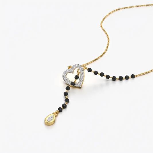 Heart Lariat Mangalsutra with Teardrop Charm