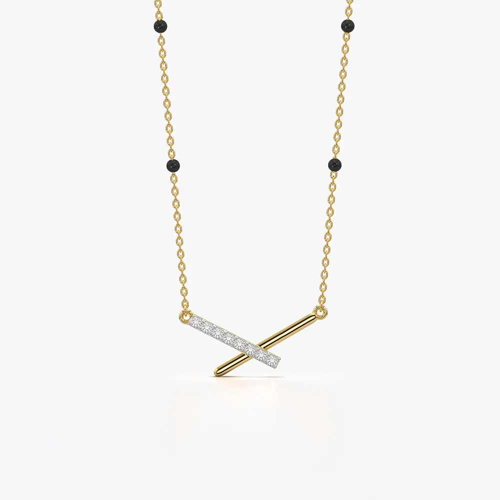 Crossed Bar Criss Cross Mangalsutra