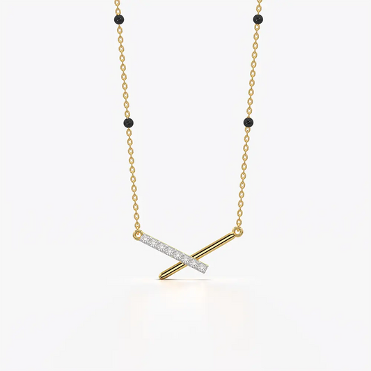 Crossed Bar Criss Cross Mangalsutra
