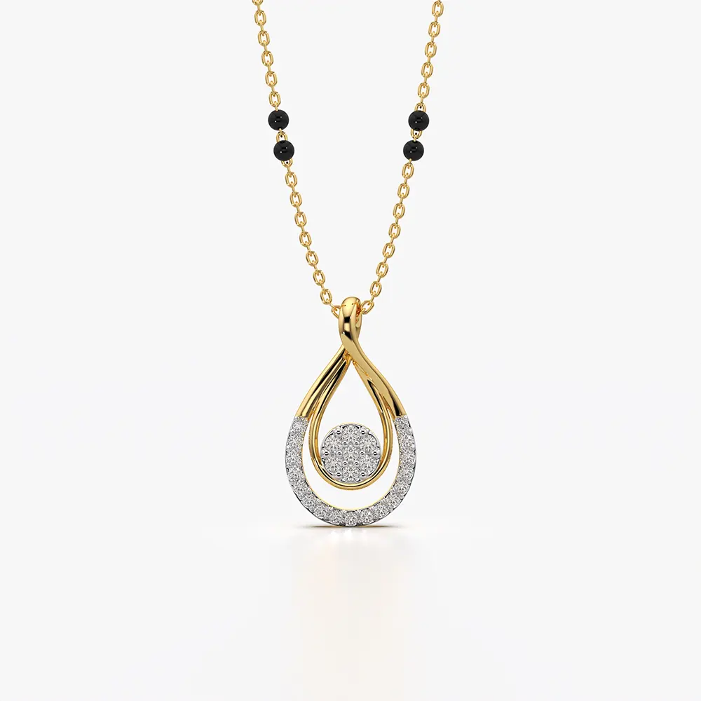 Open Teardrop Floating Cluster Mangalsutra