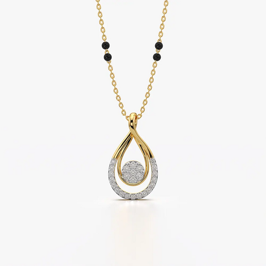 Open Teardrop Floating Cluster Mangalsutra