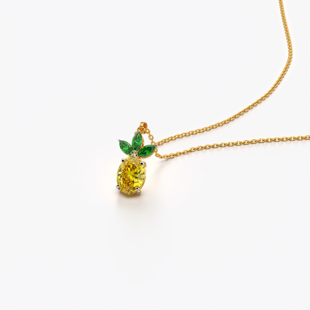 Tropical Pineapple Pendant Necklace