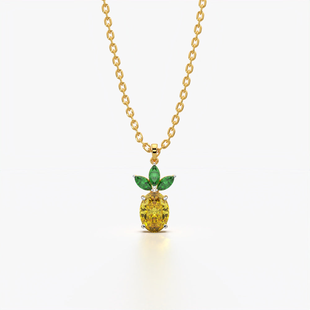 Tropical Pineapple Pendant Necklace