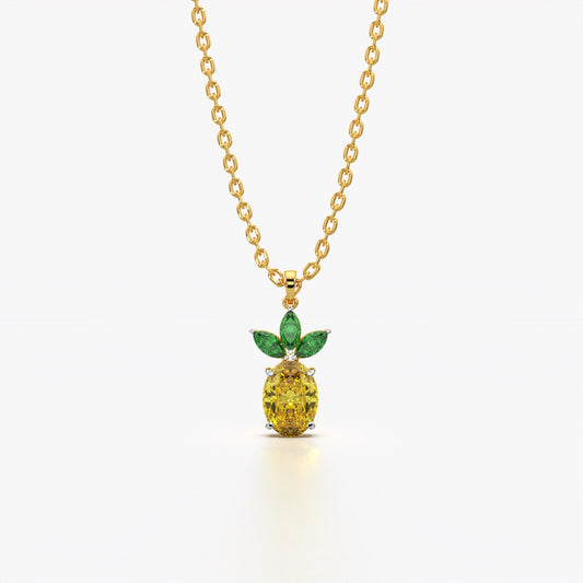 Tropical Pineapple Pendant Necklace