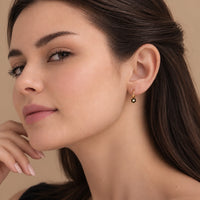 Flower Charm Huggie Hoops