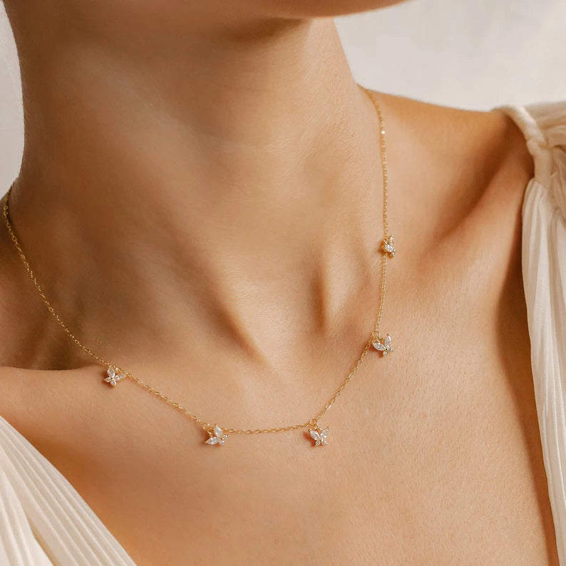 Butterfly Station Charm Necklace