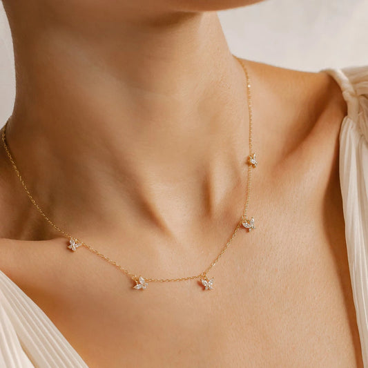 Butterfly Station Charm Necklace