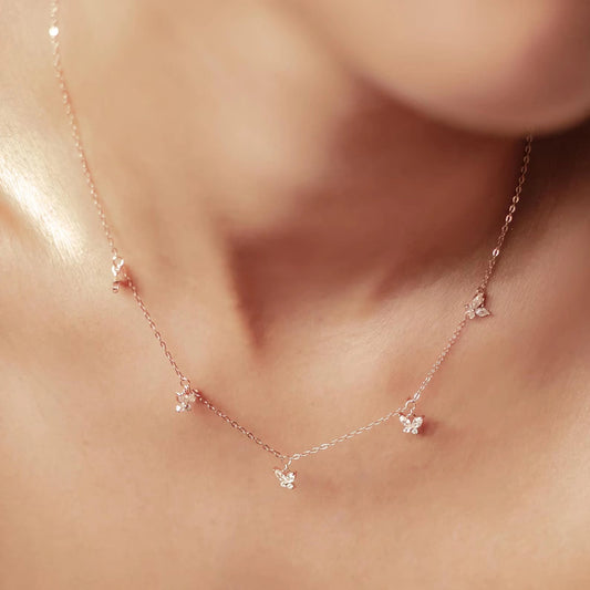 Butterfly Station Charm Necklace