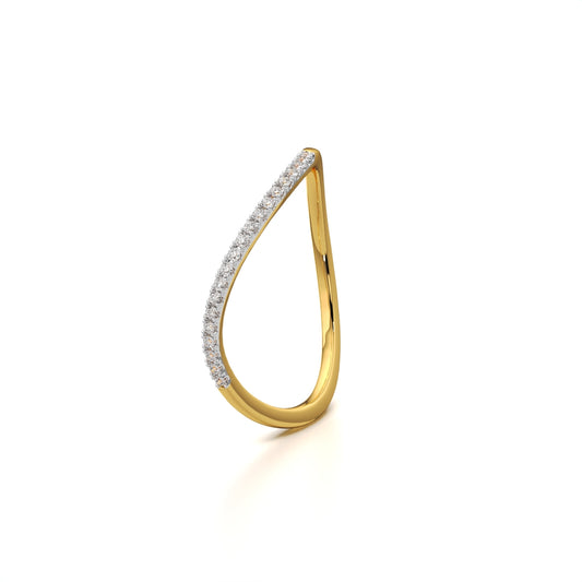 Curved Wave Pave Ring