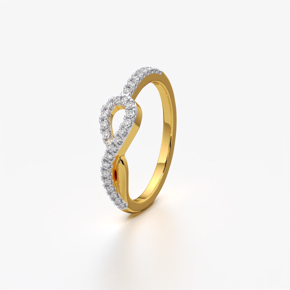 Open Teardrop Pave Ring