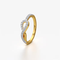 Open Teardrop Pave Ring
