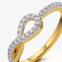 Open Teardrop Pave Ring