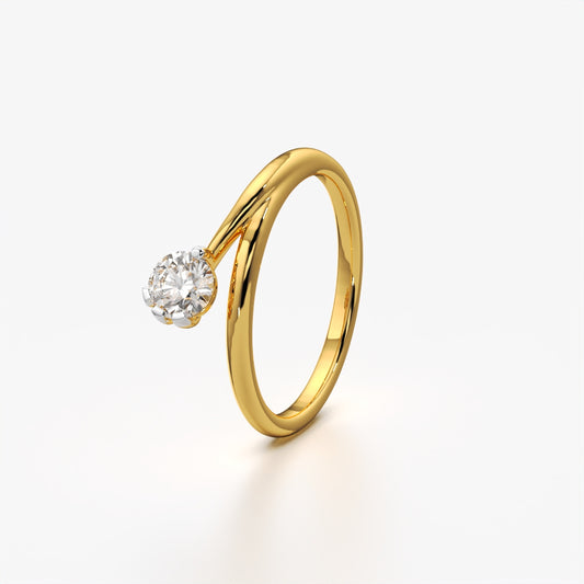 Offset Solitaire Ring