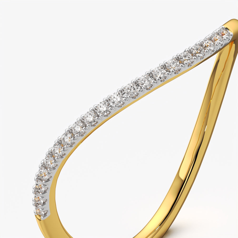 Moissanite Wishbone Curved Ring