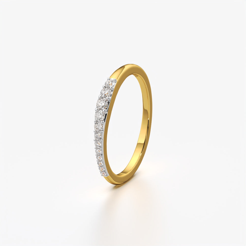 Graduated Round Pave Half Eternity Ring