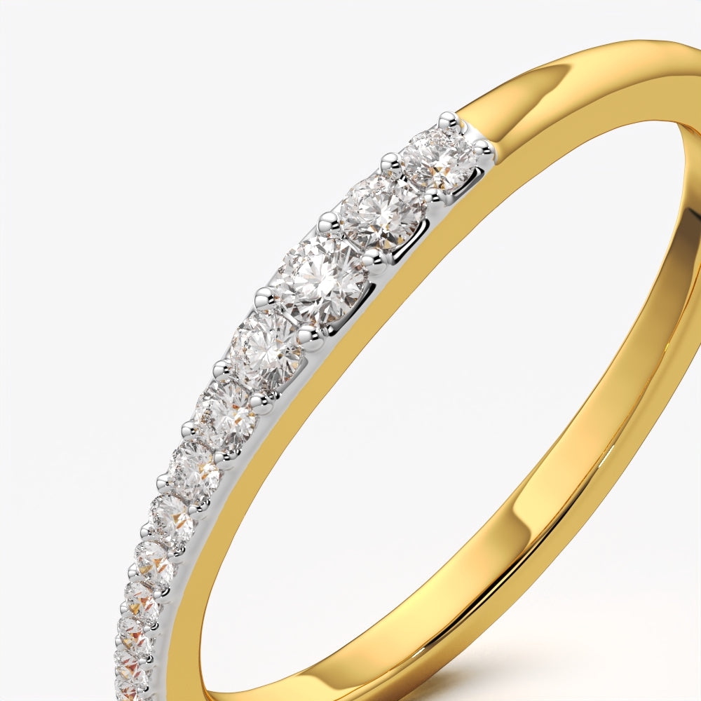 Graduated Round Pave Half Eternity Ring