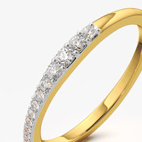 Graduated Round Pave Half Eternity Ring